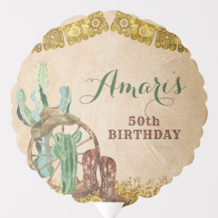 Texas Western Cowboy Spanish Adult Birthday Balloon