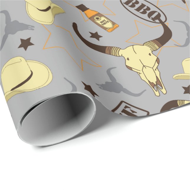 Texas Western Ranch BBQ Hot Sauce and Longhorns Wrapping Paper (Roll Corner)