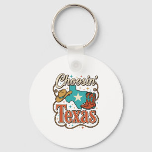 Texas Western Vintage Cowgirl Graphic T-Shirt Desi Keychain