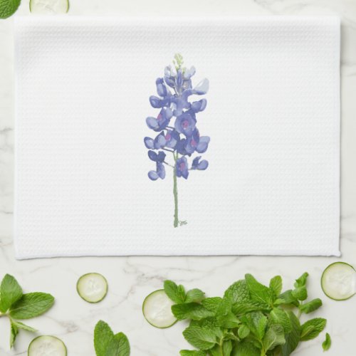 Texas Wild Flower Bluebonnet Kitchen Towel