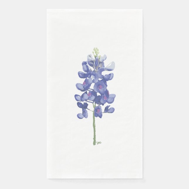 Texas Wild Flower Bluebonnet Paper Guest Towels (Front)