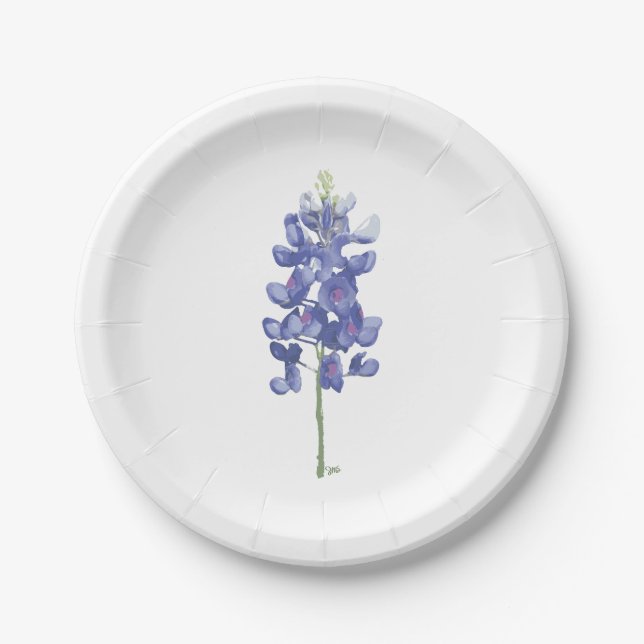Texas Wild Flower Bluebonnet Paper Plates (Front)