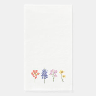Texas Wild Flowers - Indian Paintbrush, Bluebonnet Paper Guest Towels
