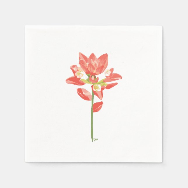 Texas Wild Flowers - Indian Paintbrush, orange Napkins (Front)