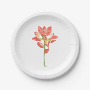 Texas Wild Flowers - Indian Paintbrush, orange Paper Plates