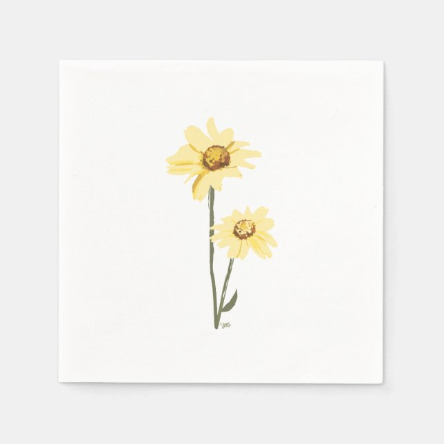 Texas Wild Flowers – Sunflower, yellow Napkins (Front)