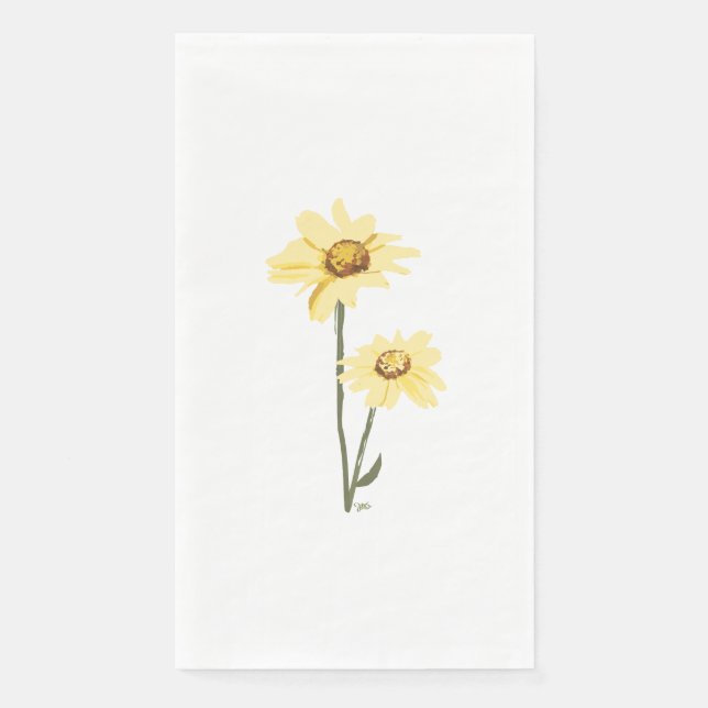 Texas Wild Flowers – Sunflower, yellow Paper Guest Towels (Front)