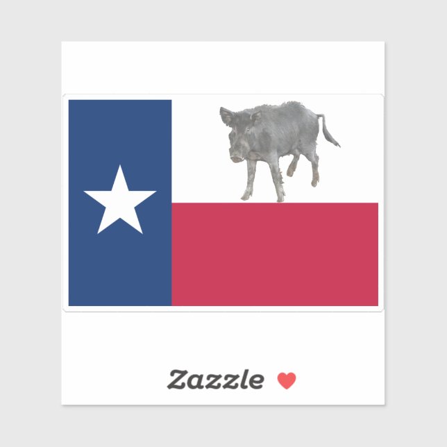 Texas Wild Hog Flag Sticker (Sheet)