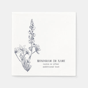 Texas Wildflower Bluebonnet Family Last Name Napkins
