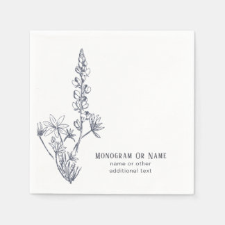 Texas Wildflower Bluebonnet Family Last Name Napkins