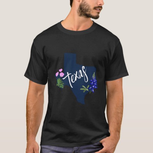 Texas Wildflower Chalkboard Home State Bluebonnet  T_Shirt