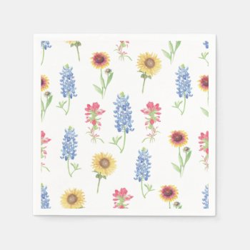 Texas Wildflower Pattern Napkins by Eclectic_Ramblings at Zazzle