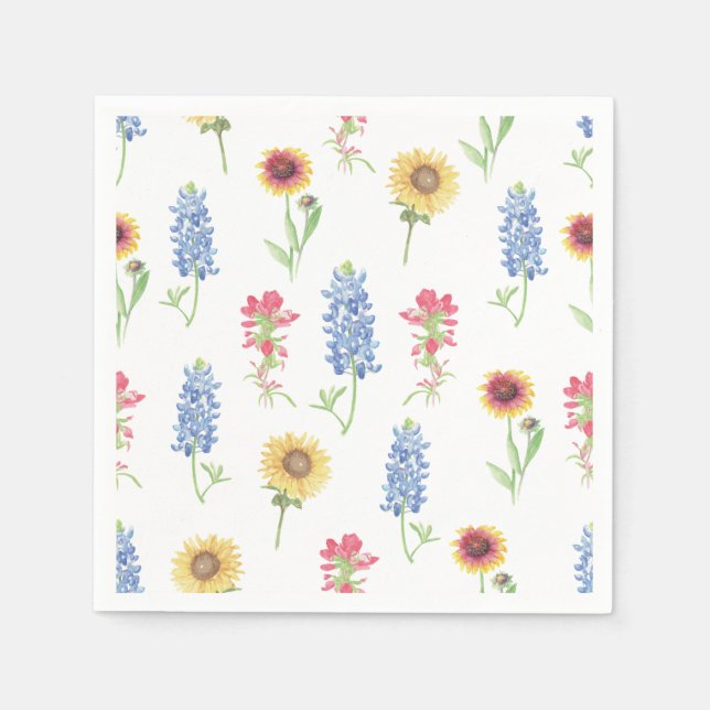 Texas Wildflower Pattern Napkins (Front)