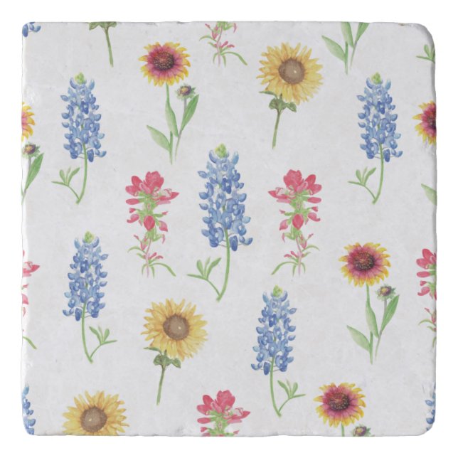 Texas Wildflower Pattern Trivet (Front)