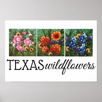 "texas Wildflowers" 16.5" X 11" Poster by JustBeeNMeBoutique at Zazzle