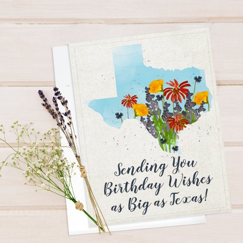 Texas Wildflowers Birthday Card