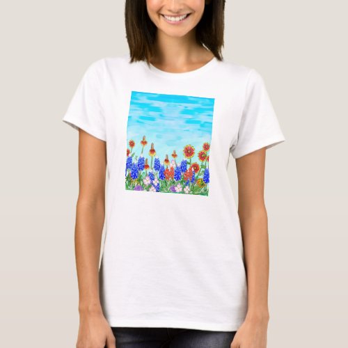 Texas wildflowers bluebonnet tee shirt