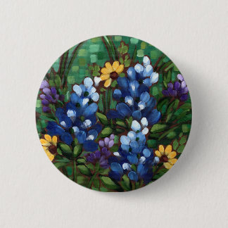 "Texas Wildflowers - Bluebonnets" Round Button