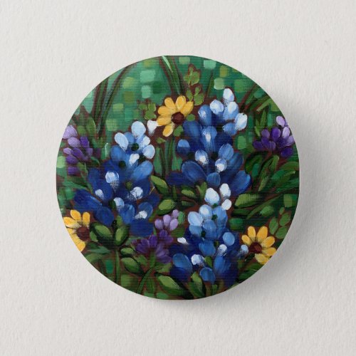 Texas Wildflowers _ Bluebonnets Round Button