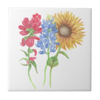 Texas Wildflowers Ceramic Tile by Eclectic_Ramblings at Zazzle