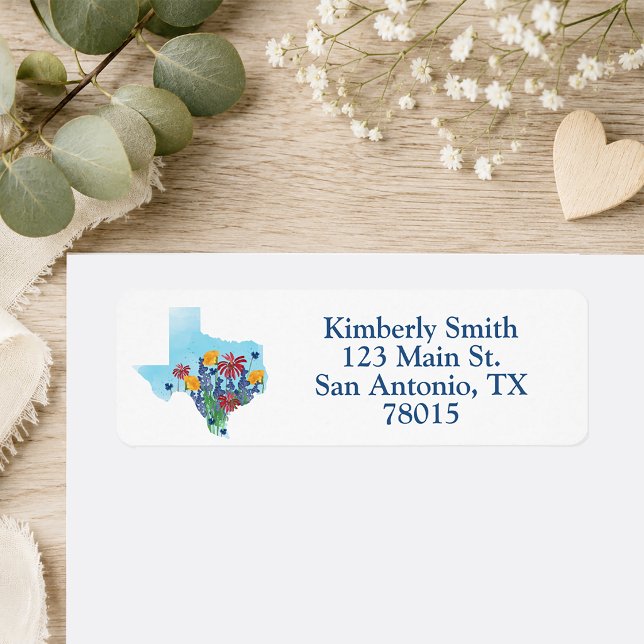 Texas Wildflowers Return Address Label (Texas Wildflowers return address label)