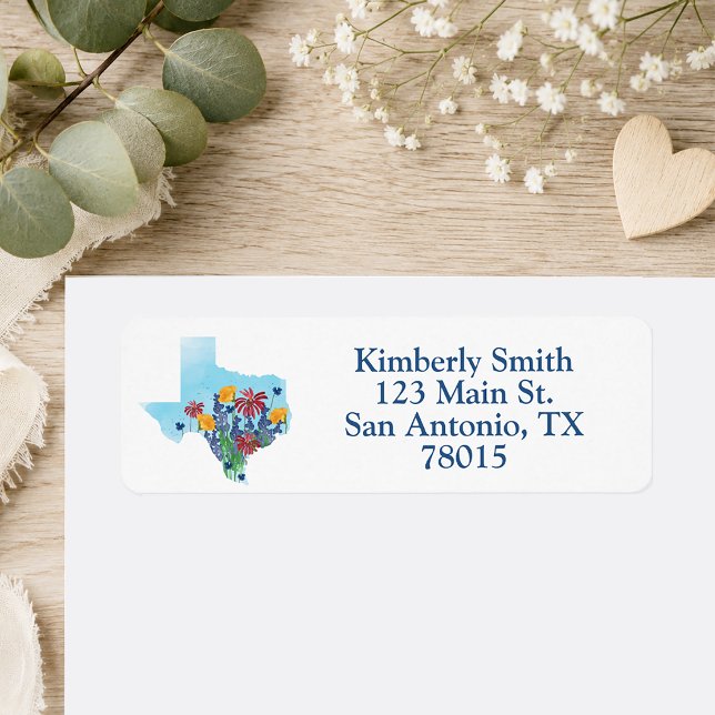 Texas Wildflowers Return Address Label (Texas Wildflowers return address label)