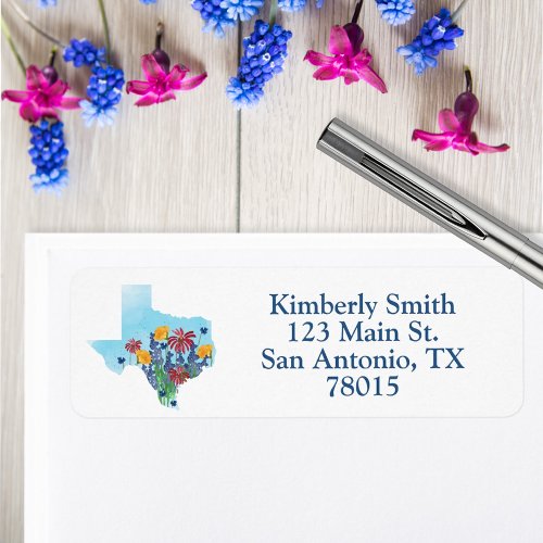 Texas Wildflowers Return Address Label