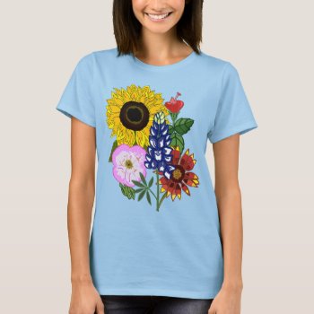 Texas Wildflowers T-shirt by Eclectic_Ramblings at Zazzle