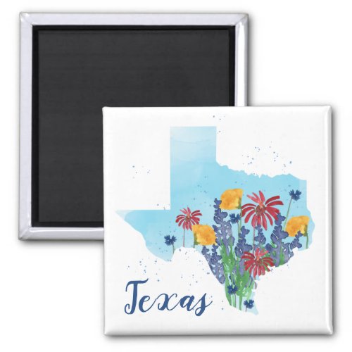 Texas Wildflowers Watercolor Magnet