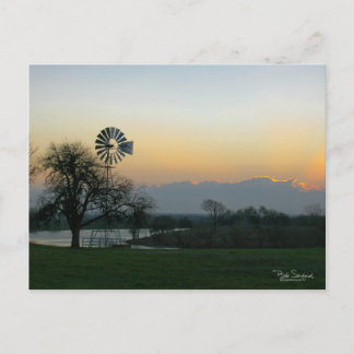 TEXAS windmill at sunset Postcard