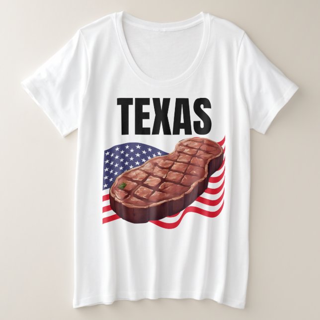 Texas Women's Plus Size T-Shirt (Design Front)