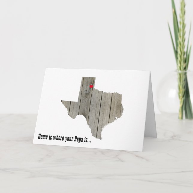Texas Wood Cutout with Moveable Heart Card (Front)