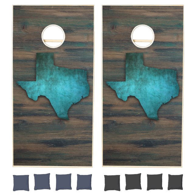 Texas Wooden Boards (Blue) Cornhole Set (Set)