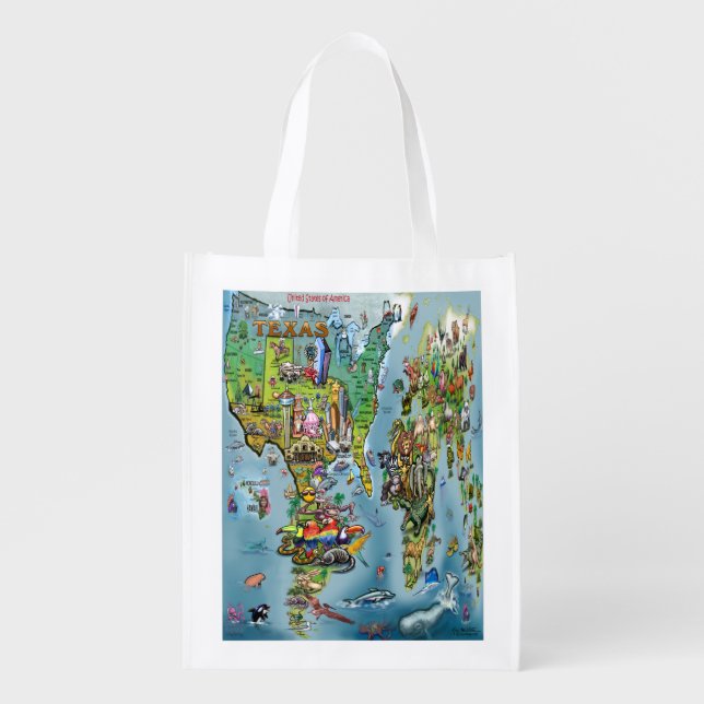Texas World Grocery Bag (Front)