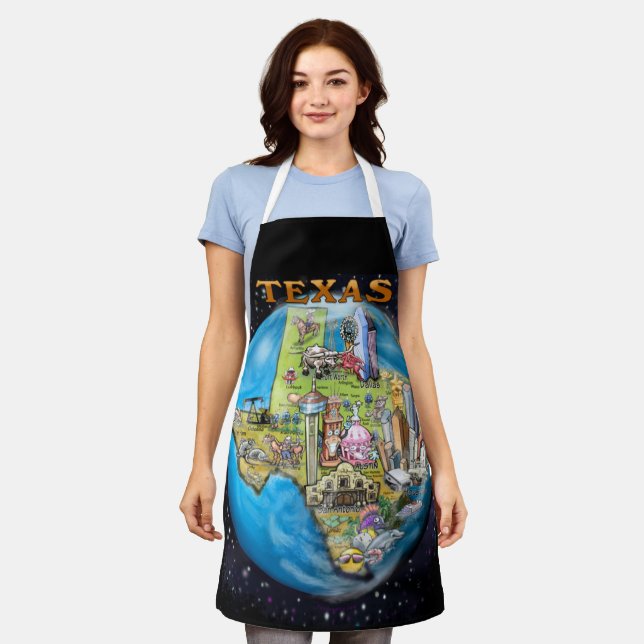 Texas World Map Apron (Worn)