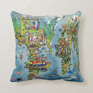 Texas World Throw Pillow