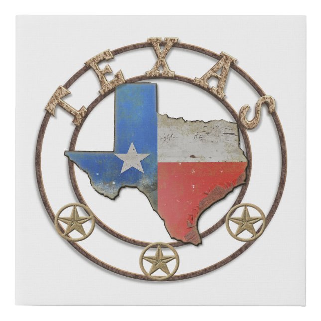 Texas Wrought Iron Barn Art Faux Canvas Print (Front)