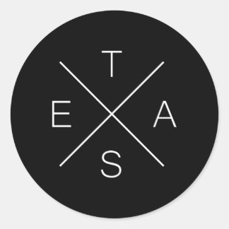 Texas X Shape State Of Texas Text Classic Round Sticker