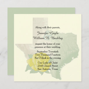 Texas Yellow Rose Wedding Invitation