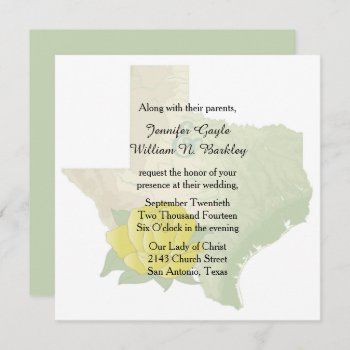 Texas Yellow Rose Wedding Invitation 2 by Myweddingday at Zazzle