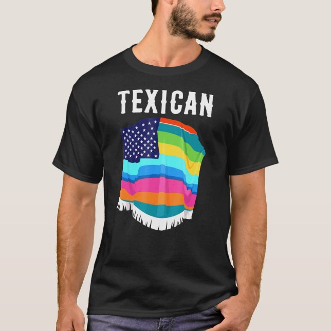 Texican American Flag Hispanic Latina Heritage Tee (Front)