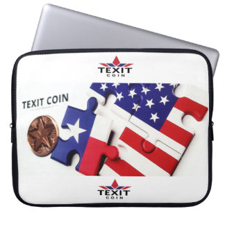 "TeXit Coin 15" Puzzle Piece and Logo Laptop Sleeve