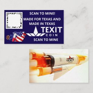 TeXit Coin Dark Blue Blue QR Code Business Card
