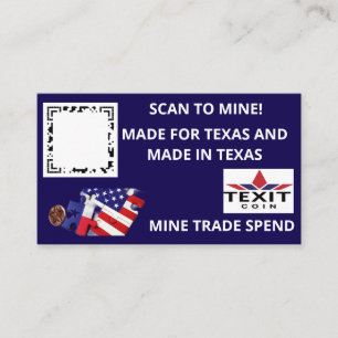 TeXit Coin Dark Blue Blue QR Code Business Card