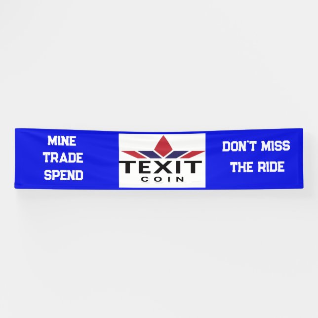 TeXit Coin Logo 2.5' x 12' Banner (Horizontal)