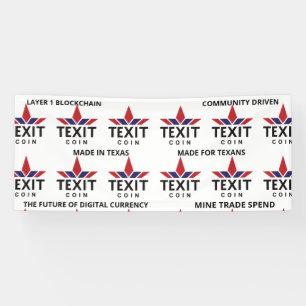 Texit Coin Official Logo Tiled on White Banner