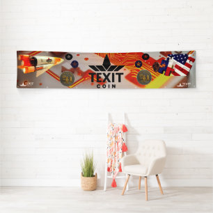 Texit Coin Official LOGO with Rocket Ship Banner