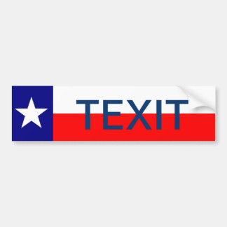 TEXIT Texas Exit The Union Secede Republic Bumper Sticker