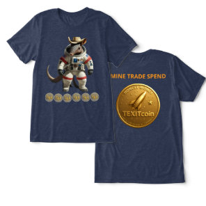 TexitCoin Gold Coin Back And Armadillo Front Tri-Blend Shirt
