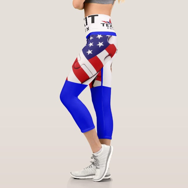 TexitCoin Logo Puzzle  Pieces Yoga  Capri Leggings (Left)